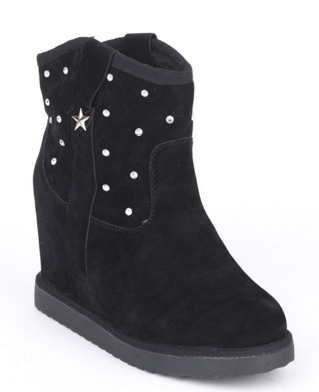Ladies Diamante Studded Ankle Boots