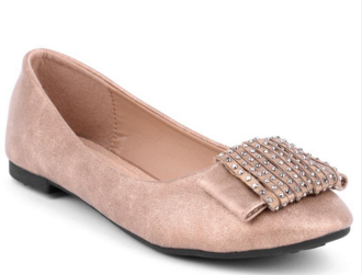 Ladies Ballet Pumps With An Embellished Ribbon