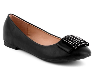 Ladies Ballet Pumps With An Embellished Ribbon