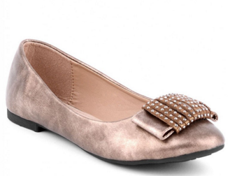 Ladies Ballet Pumps With An Embellished Ribbon
