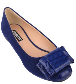 Ladies Ballet Pumps With Snake Look Toe And Ribbon