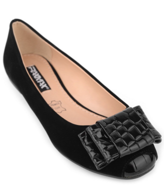 Ladies Ballet Pumps With Snake Look Toe And Ribbon