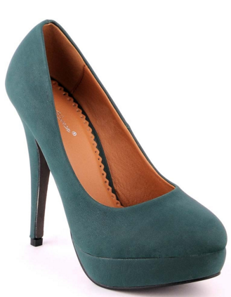 Ladies Faux Leather Rounded Toe Court Heels