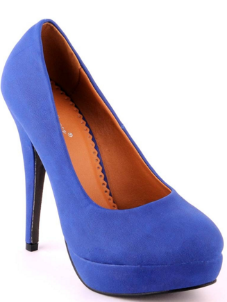 Ladies Faux Leather Rounded Toe Court Heels